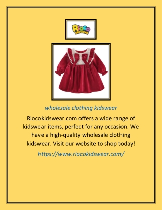 wholesale clothing kidswear