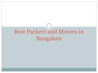 Best Packers and Movers in Bangalore