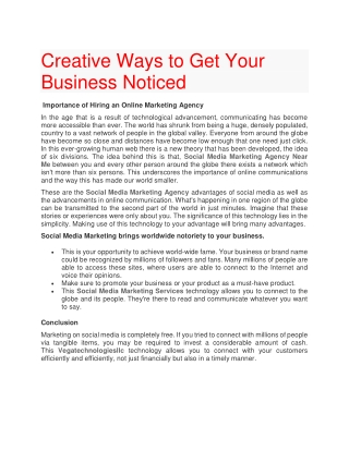 Creative Ways to Get Your Business Noticed