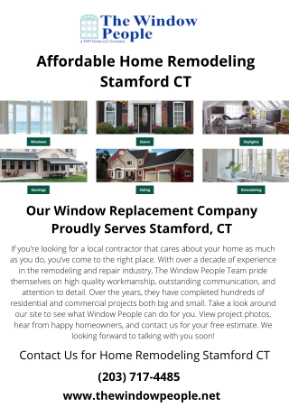 Affordable Home Remodeling Stamford CT