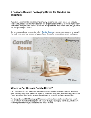 5 Reasons Custom Packaging Boxes for Candles are Important