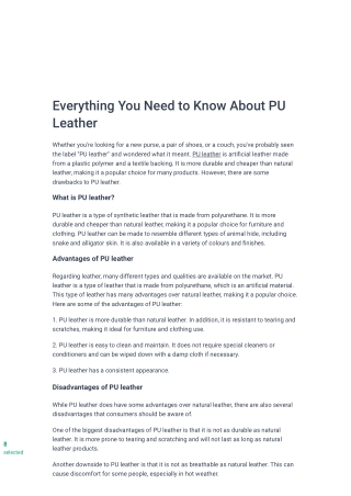 Everything You Need to Know About PU Leather