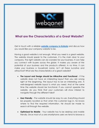 What are the Characteristics of a Great Website