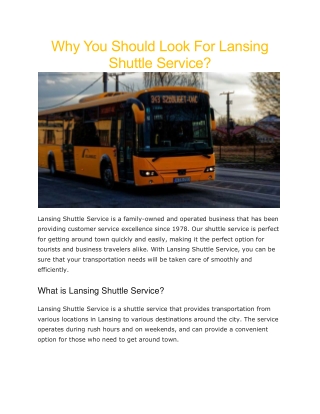 Lansing shuttle service