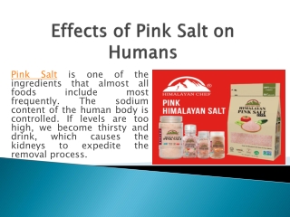 Effects of Pink Salt on Humans