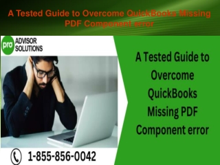 A Tested Guide to Overcome QuickBooks Missing PDF Component error