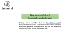 Buy Kratom Online | Botanicalremediesllc.com