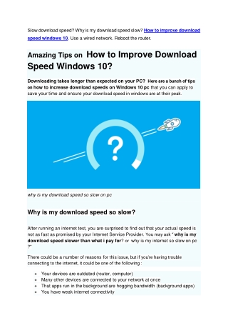Amazing tips on how to improve download speed windows 10