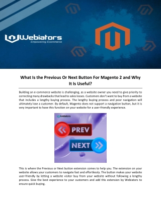 What Is the Previous Or Next Button For Magento 2 and Why It Is Useful