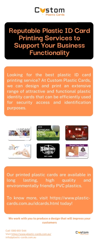 Reputable Plastic ID Card Printing Services to Support Your Business