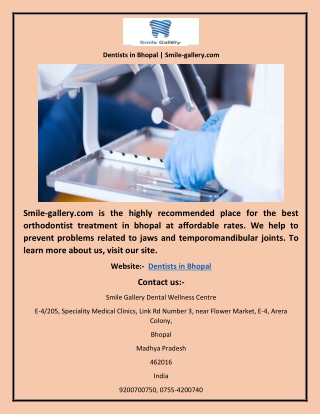 Dentists in Bhopal | Smile-gallery.com