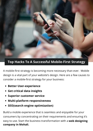 Top Hacks To A Successful Mobile-First Strategy