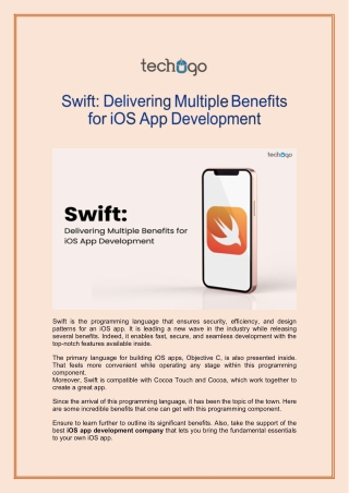 Swift: Delivering Multiple Benefits for iOS App Development