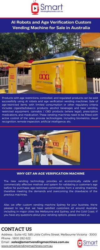 AI Robots and Age Verification Custom Vending Machine for Sale in Australia