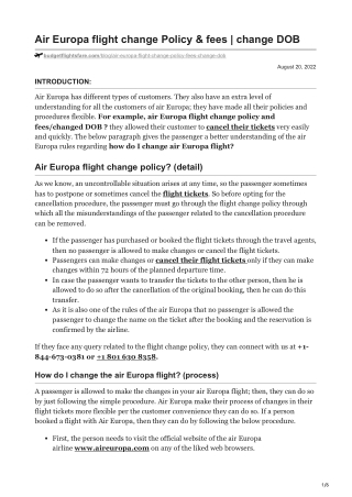 Air Europa flight change Policy amp fees  change DOB