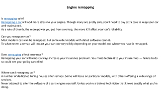 Engine remapping
