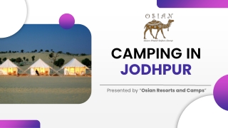 Enjoy the Unique Camping with Osian Resorts and Camps