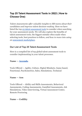 Top 25 Talent Assessment Tools in 2022 ( How to Choose One)