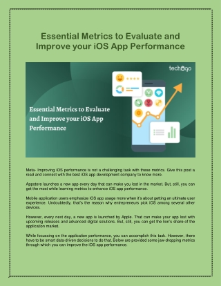 Essential Metrics to Evaluate and Improve your iOS App Performance