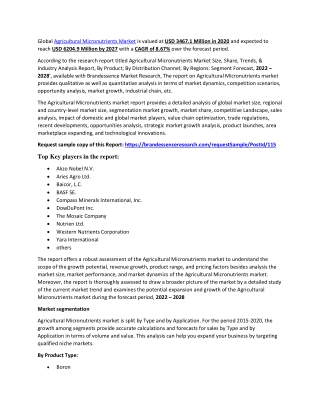 Agricultural Micronutrients Market