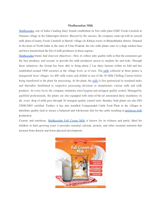 Madhusudan Milk