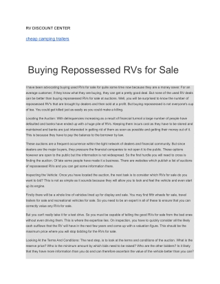 RV DISCOUNT CENTER