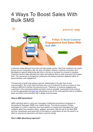 4 Ways To Boost Sales With Bulk SMS