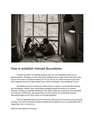 How to establish Intimate Boundaries