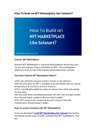 Solanart NFT Marketplace Platform