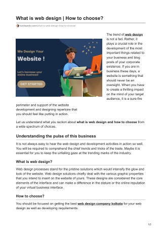 What is web design ?  How to choose ?