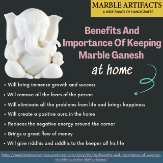 What are the benefits and importance of keeping a marble Ganesha idol at home?