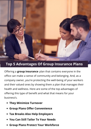 Top 5 Advantages Of Group Insurance Plans