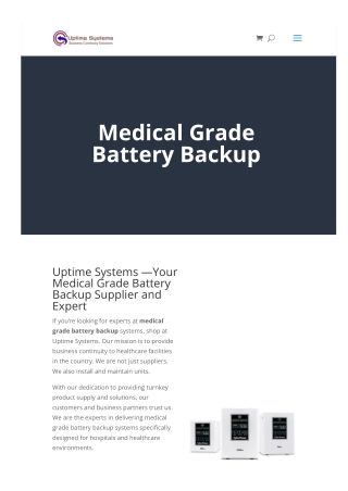 Medical Grade Battery Backup