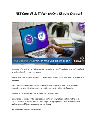 NET Core VS .NET_ Which One Should Choose