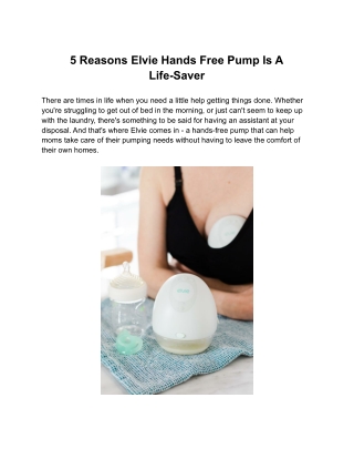 5 Reasons Elvie Hands free Pump Is A Life-Saver