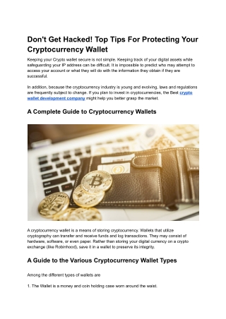 Don't Get Hacked! Top Tips For Protecting Your Cryptocurrency Wallet