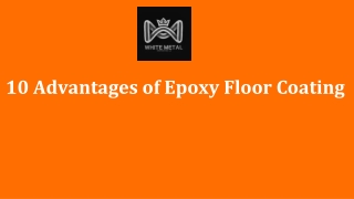 10 Advantages of Epoxy Floor Coating