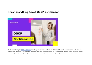 Know Everything About OSCP Certification