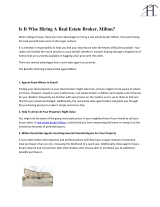 real estate broker Milton