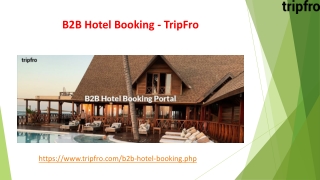 B2B Hotel Booking - TripFro