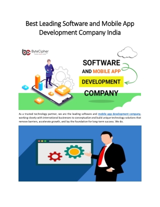 Mobile App Development Company in India