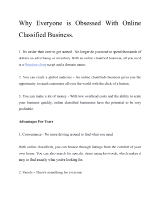 WhyEveryoneis Obsessed WithOnline Classified Businesses