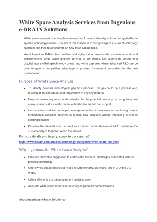 White space analysis