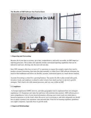 Erp software in UAE