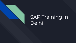 SAP Training in Delhi