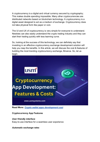 Cryptocurrency App Development_ Features and Costs