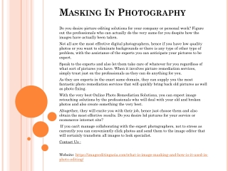 Masking In Photography