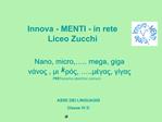 Innova - MENTI - in rete Liceo Zucchi