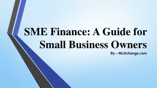 SME Finance A Guide for Small Business Owners