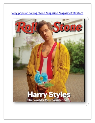 Very popular Rolling Stone Magazine MagazineCafeStore